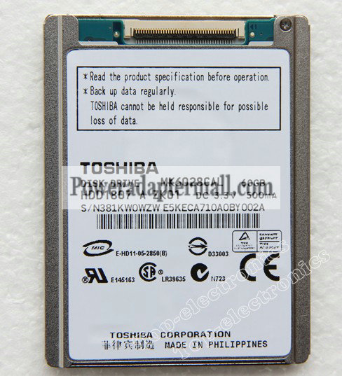 60GB 1.8" TOSHIBA MK6028GAL hard drive For HP Compaq mini 700/10 - Click Image to Close